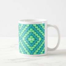 Grün und Aqua-Steppdecken-Muster Tee Haferl