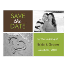 Grün und Foto-Postkarten Browns Save the Date