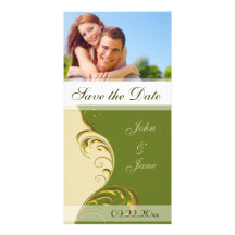 Grün und Gold blühen /photo "Save the Date " Fotokartenvorlagen