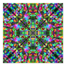 Grün und Regenbogen-Mandala-Muster Photodrucke