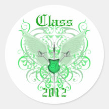Grün Winged Schwerter-Klasse des Abschluss-Aufkleb
