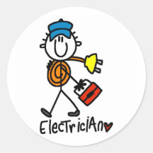Grundlegende Elektriker-T-Shirts und Geschenke Runde Sticker