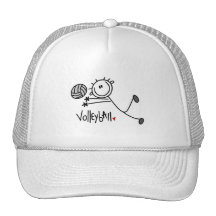 Grundlegende Strichmännchen-Volleyball-T-Shirts un Kultcaps