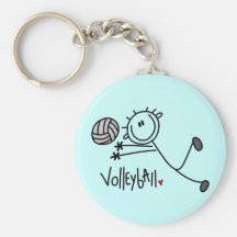 Grundlegende Strichmännchen-Volleyball-T-Shirts un Schlüsselanhänger