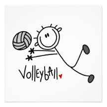 Grundlegender männlicher Strichmännchen-Volleyball Individuelle Ankündigungen