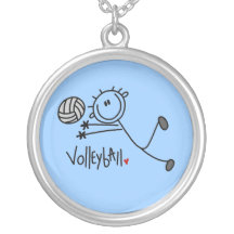 Grundlegender männlicher Strichmännchen-Volleyball Selbst Gestalteter Schmuck