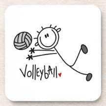 Grundlegender männlicher Strichmännchen-Volleyball Untersetzer