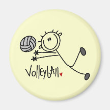 Grundlegender männlicher Strichmännchen-Volleyball Kühlschrankmagnete