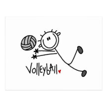 Grundlegender männlicher Strichmännchen-Volleyball Postkarten