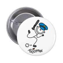 Grundlegender Strichmännchen-Polizei-Offizier Button