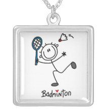 Grundlegendes männliches Strichmännchen-Badminton Selbst Gestalteter Schmuck