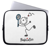Grundlegendes männliches Strichmännchen-Badminton Computer Schutzhüllen