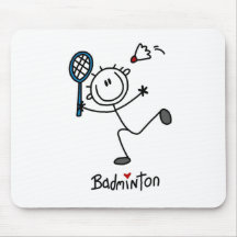Grundlegendes männliches Strichmännchen-Badminton Mousepads