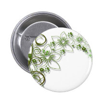 Grüne Blumen-Rebe-Grenze Button