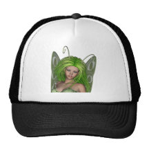 Grüne Dame Fairy 1 - Kunst der Fantasie-3D - Baseball Kappen