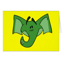 Grüne Elefant-Anmerkungs-Karte