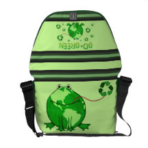 Grüne Erdklimafrosch-Rickshaw-Tasche Kurier Taschen