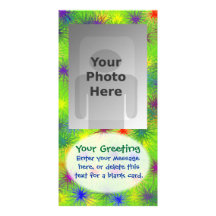 Grüne flockige Punkt-vertikale Fotokarte-Schablone