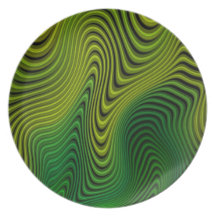 Grüne Fraktal-Illusion Party Teller