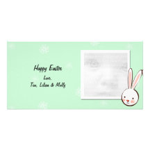 Grüne Häschen-Ostern-Foto-Karten Photokartenvorlagen