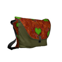 Grüne Herz-Bote-Tasche Kuriertasche