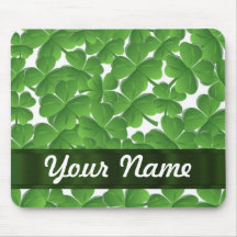Grüne irische Kleeblätter personalisiert Mousepads