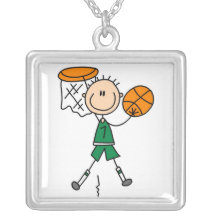 Grüne Jungen-Basketball-Spieler-T-Shirts und Gesch Selbst Gestaltete Halskette