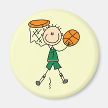 Grüne Jungen-Basketball-Spieler-T-Shirts und Gesch Kühlschrankmagnet