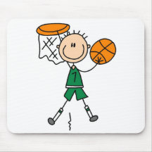 Grüne Jungen-Basketball-Spieler-T-Shirts und Gesch Mousepad
