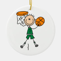 Grüne Jungen-Basketball-Spieler-T-Shirts und Gesch Weinachtsornamente