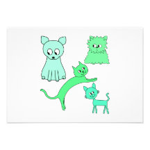 Grüne Katzen Personalisierte Ankündigungen