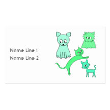 Grüne Katzen Visitenkarten Vorlage