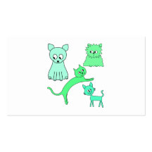 Grüne Katzen Visitenkarten Vorlagen