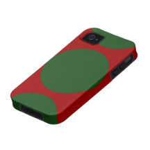 Grüne Kreise auf Rot iPhone 4/4S Hülle