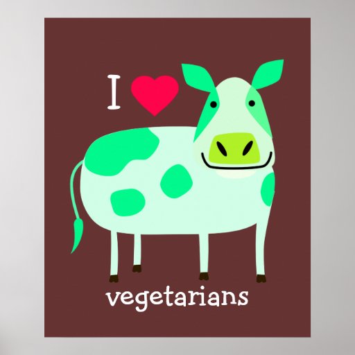 Grüne Kuh - Vegetarier Plakat