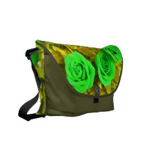 Grüne n-GoldRosen-Rickshaw-Bote-Tasche Kuriertasche