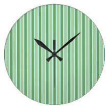 Grüne Oliven-blauer Streifen-Wanduhr