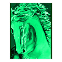 Grüne Pferdepostkarten