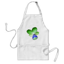 Grüne und blaue Pansy-Schürze