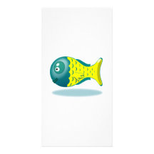 Grüne und gelbe Cartoon-Fische Bilderkarten