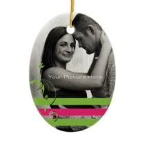 Grüne und rosa Foto-Verlobung ornaments