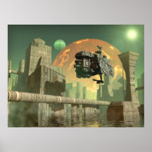 Grüne Welt des alien Plakate