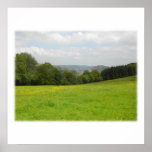 Grüne Wiese. Landschaftslandschaft Posterdruck