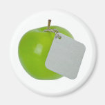 Grüner Apfel mit Metallumbau Kühlschrankmagnet