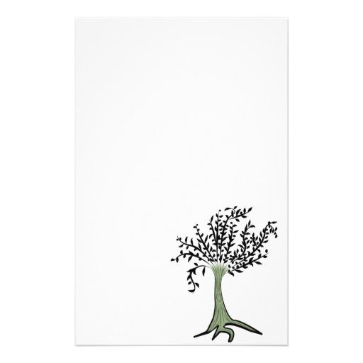 Grüner Baum Bedrucktes Papier