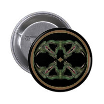 Grüner Drache-Kaleidoskop Anstecknadelbutton