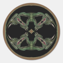 Grüner Drache-Kaleidoskop Aufkleber