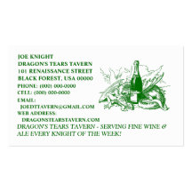 GRÜNER DRACHE-VISITENKARTEN ~ RENAISSANCE FAIRE!