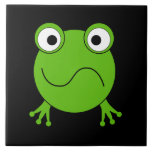 Grüner Frosch. Schauen verwirrt Keramikkacheln