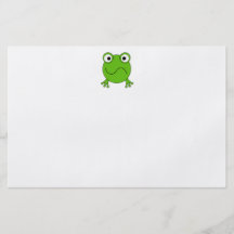 Grüner Frosch. Schauen verwirrt Flyer